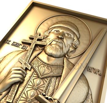 Free examples of 3d stl models (Icon St. Prince Igor. Download free 3d model for cnc - USIK_0034) 3D